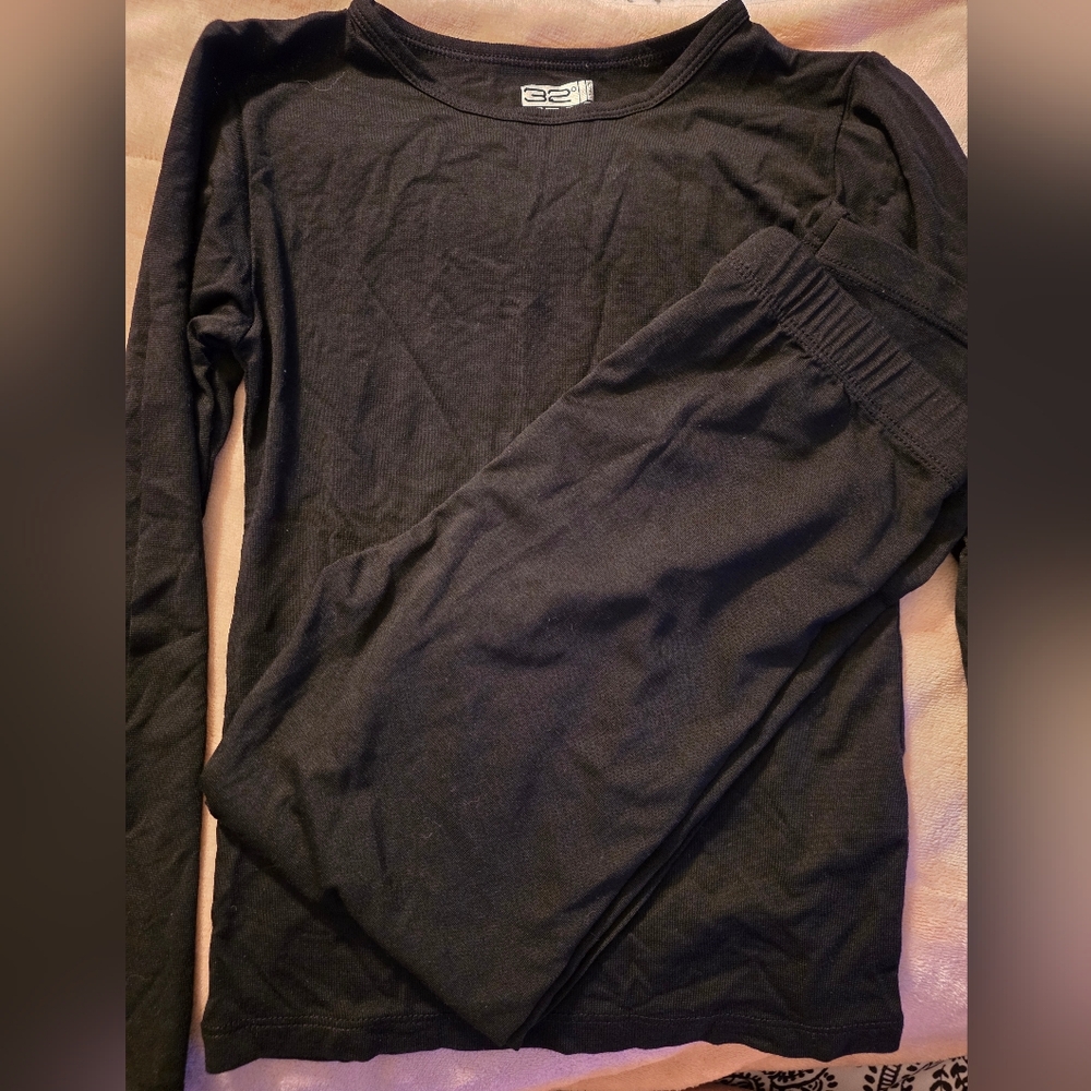 32 Degrees Kids Black Thermal Set